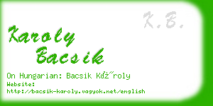 karoly bacsik business card